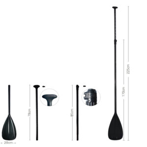Aluminum Alloy SUP Paddle - 3 Piece Adjustable Stand Up Paddleboard Paddle