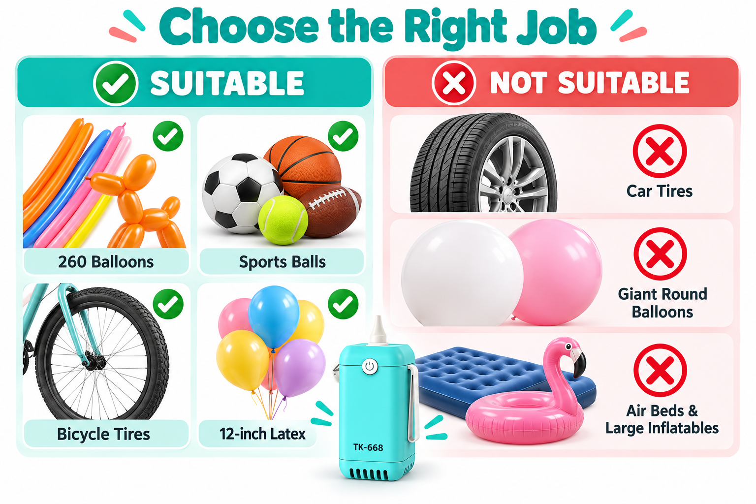 Products compatible with this electric air pump