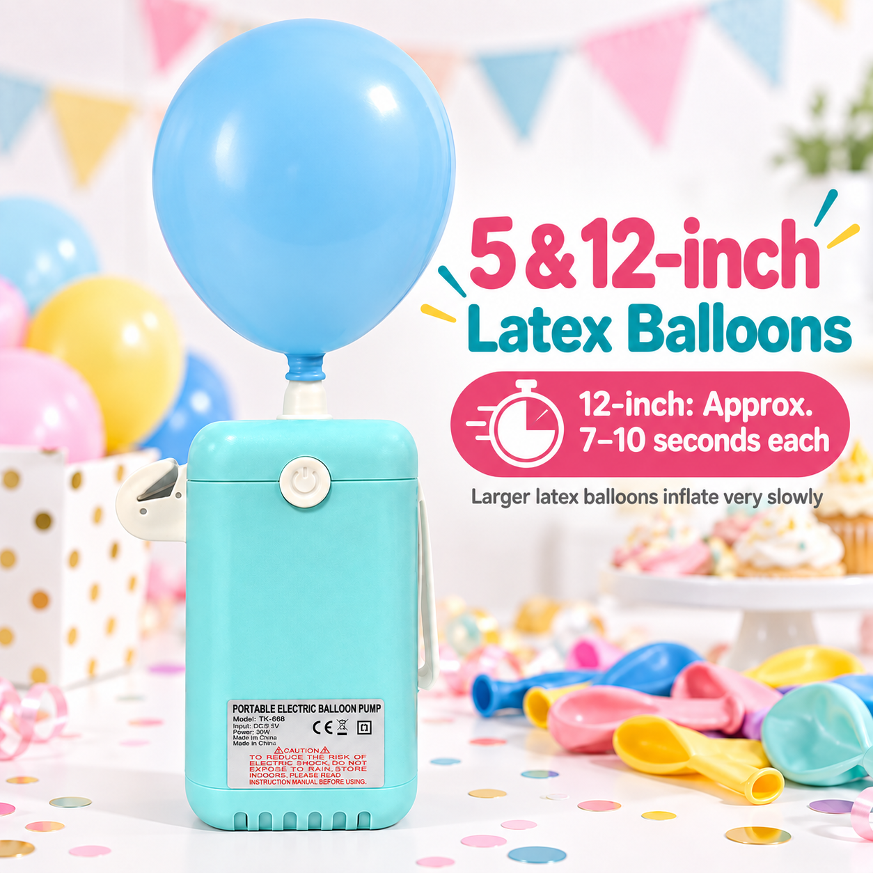TK-668 Rechargeable Portable Balloon & Sports Ball Inflator – 3000mAh real-world inflation performance